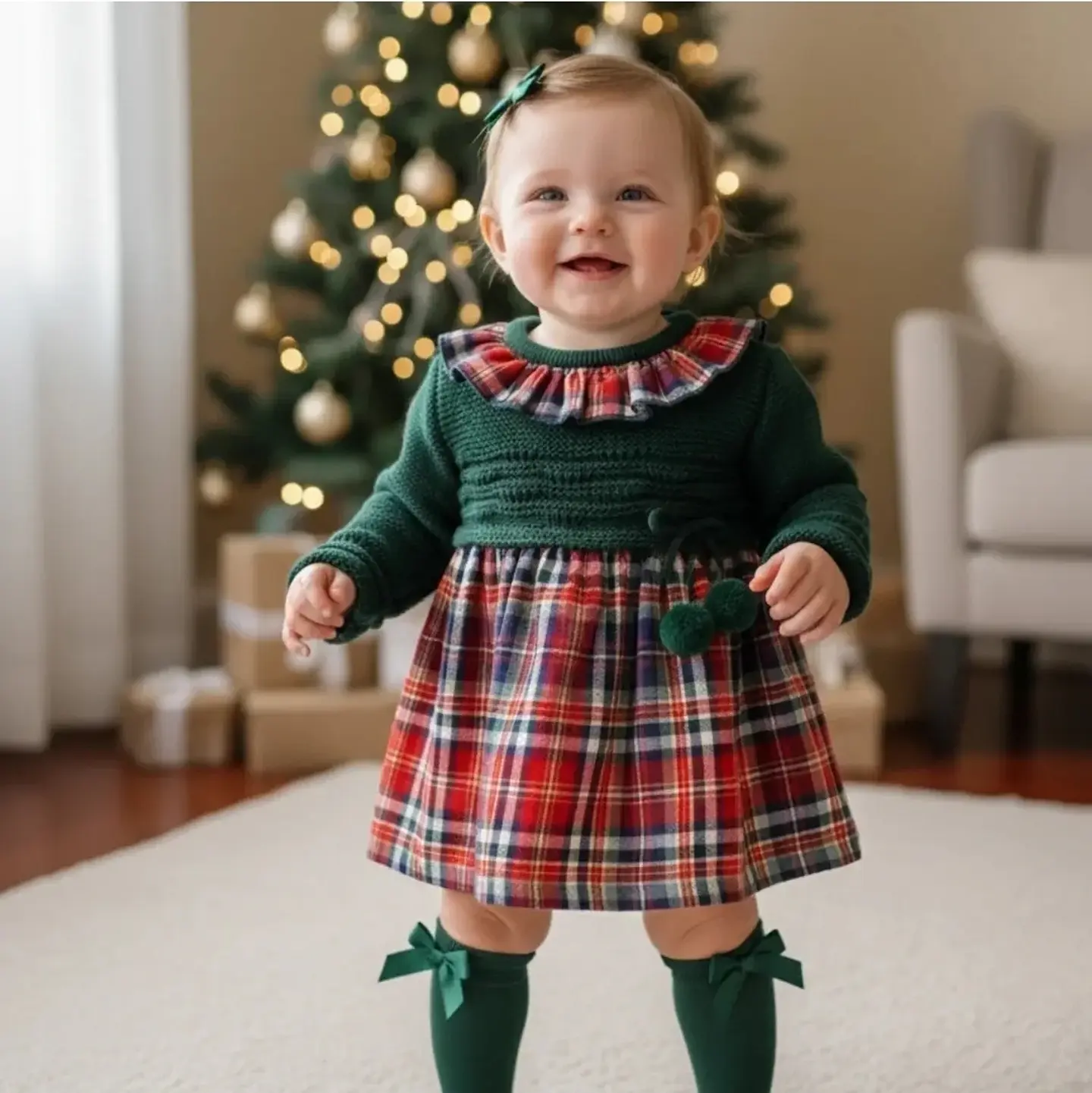Vestido de malha e xadrez 2