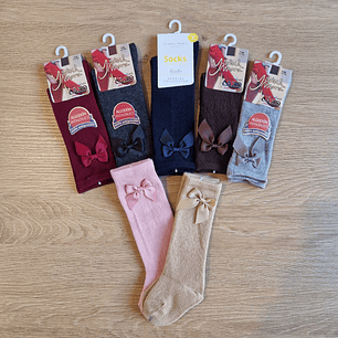 Meias pelo joelho com lacinho