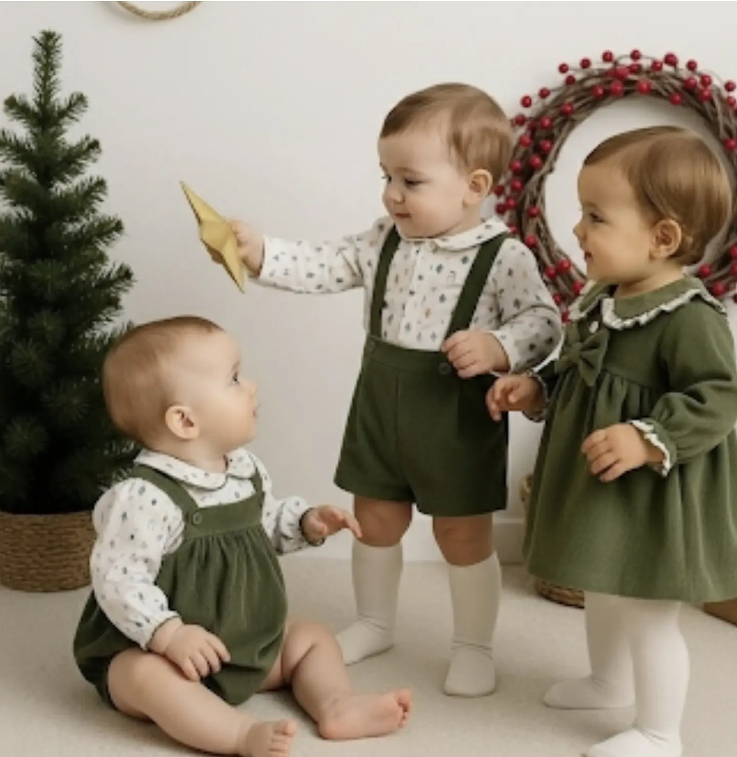Calções de bombazine verde e camisa 2