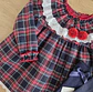 Vestido de xadrez com pompons - Thumbnail 2