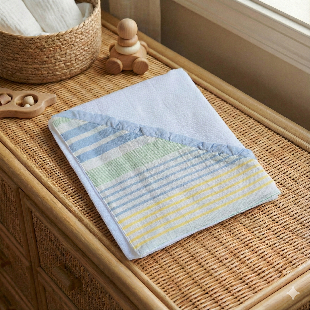 Fralda de algodão Panama Azul  1