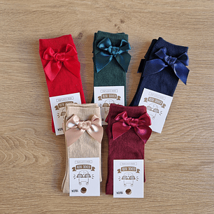 Meias pelo joelho com laço 18-24M