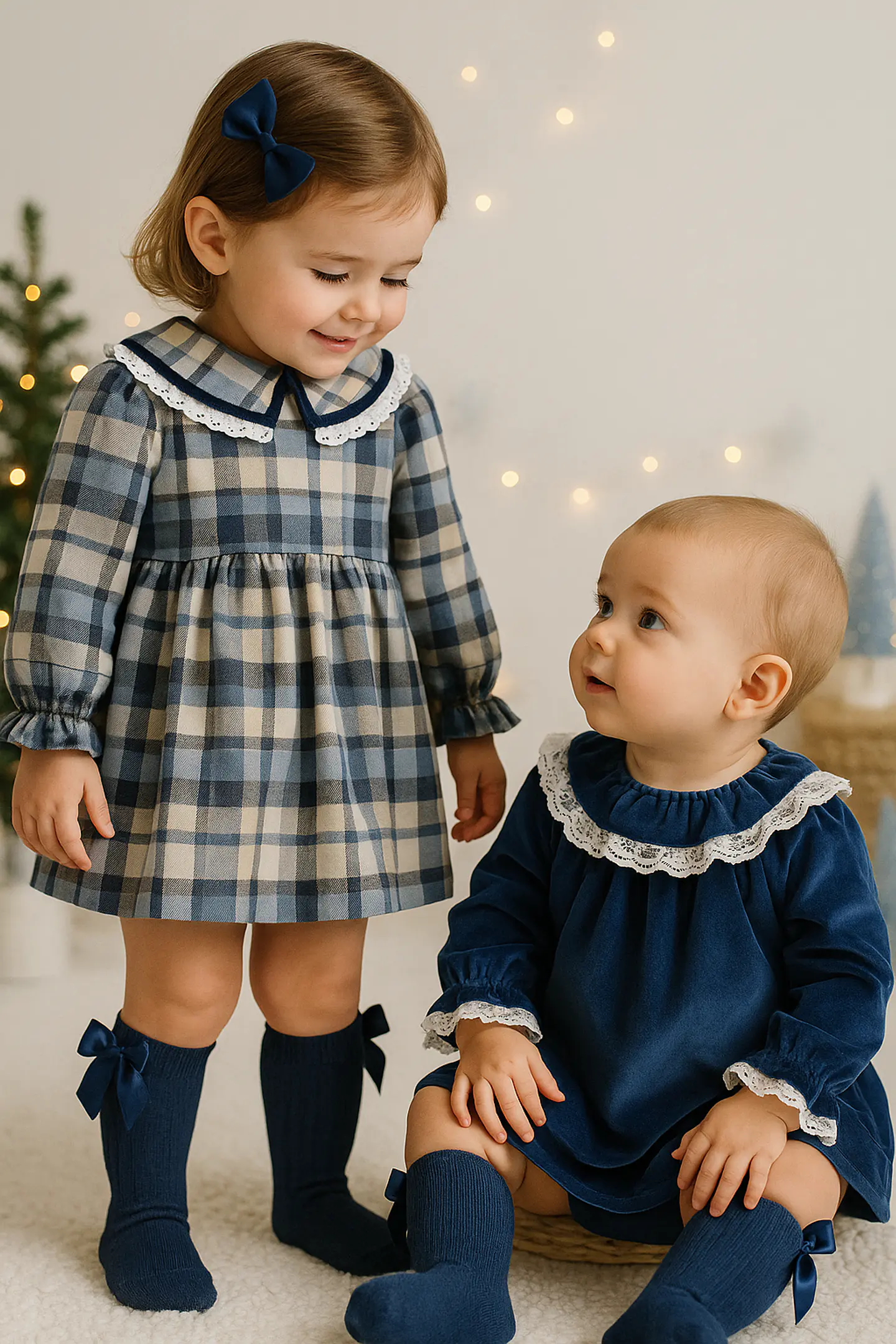 Vestido de xadrez com golinha com bordado 3