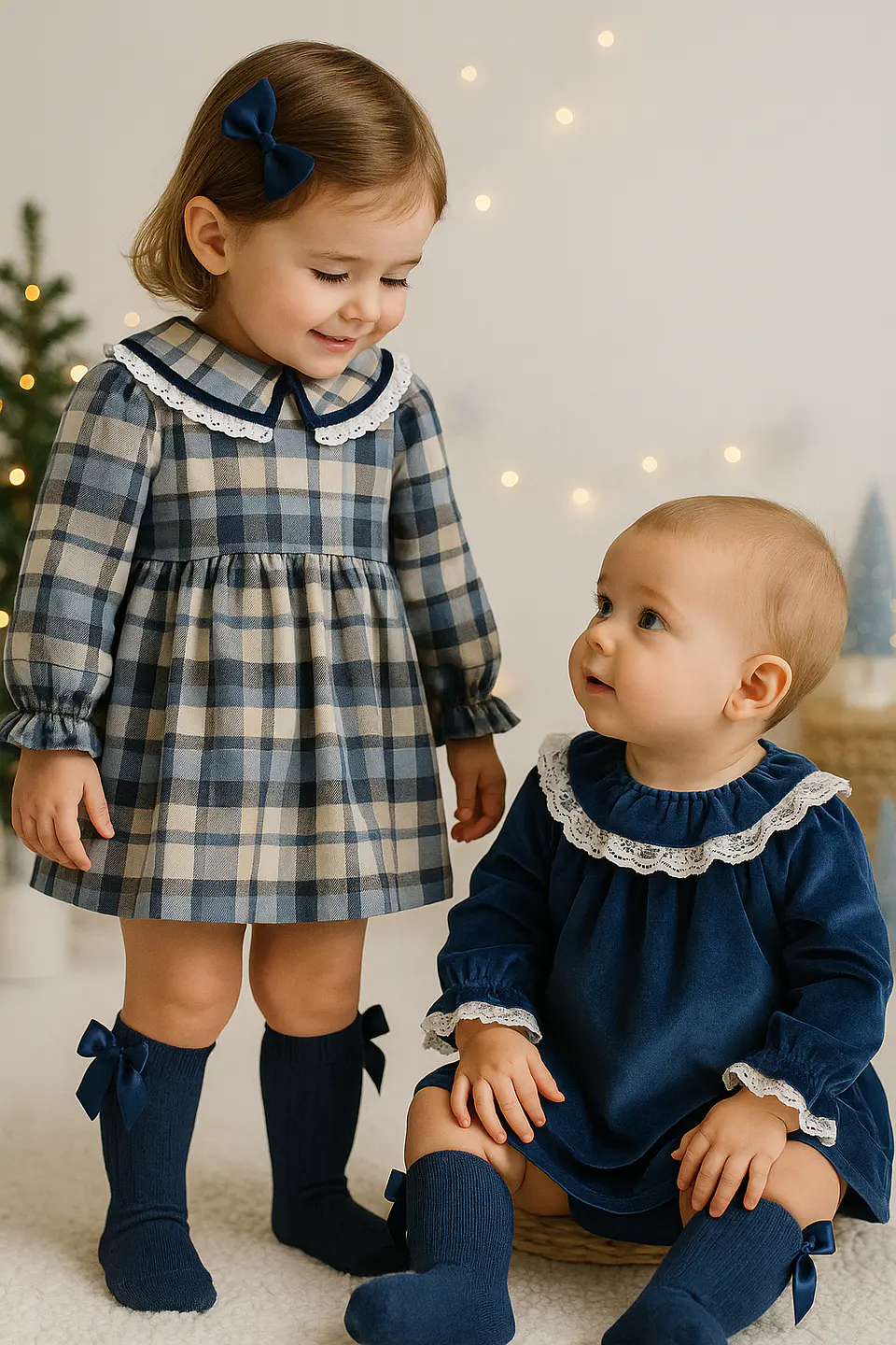 Vestido de xadrez com golinha com bordado 3