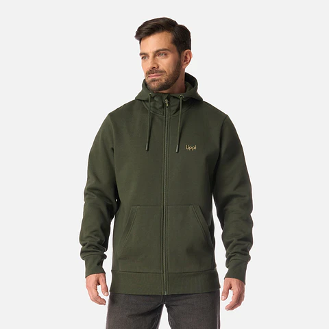 Polerón Lippi Ulmo Full Zip Hoody Sweatshirt Hombre Verde Militar