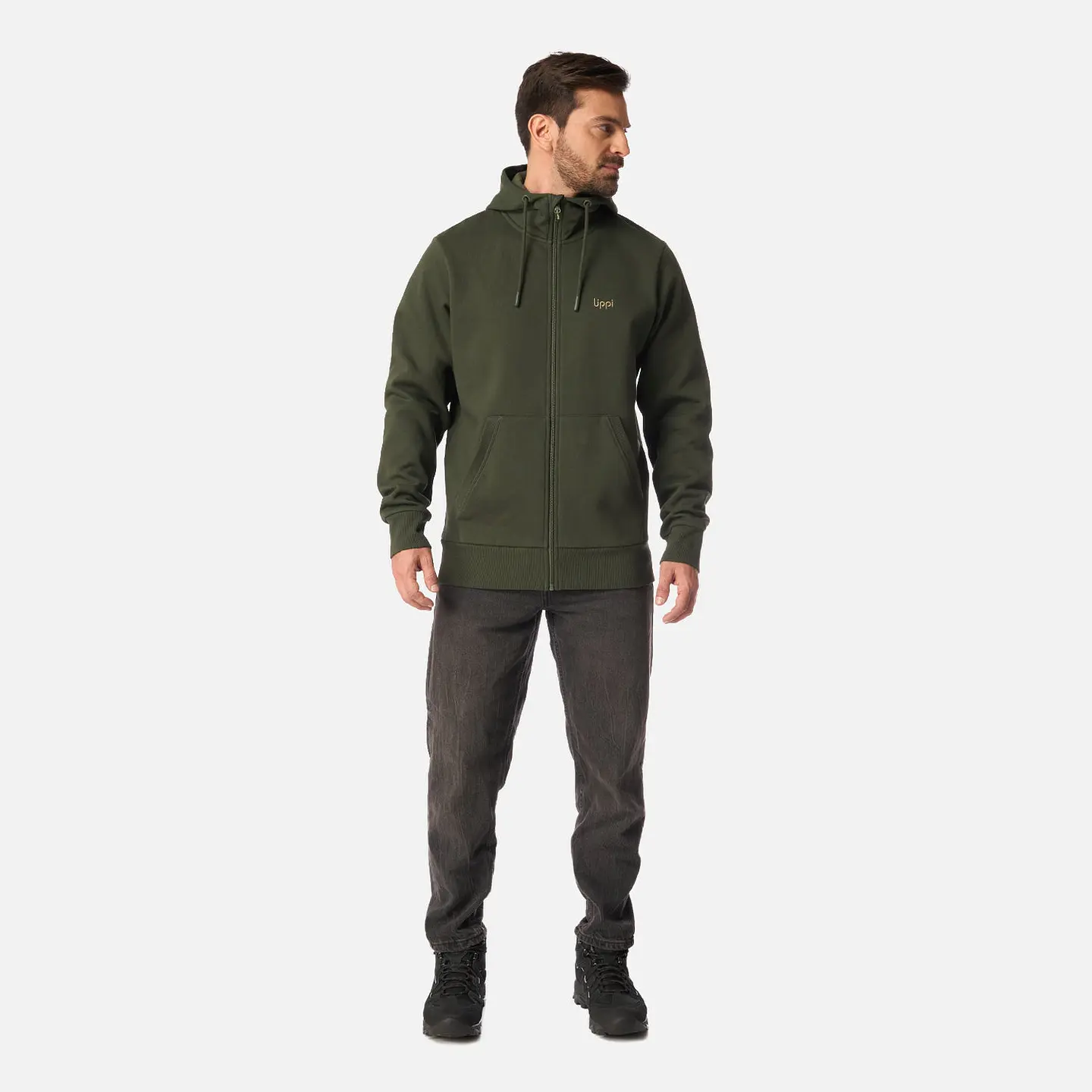 Polerón Lippi Ulmo Full Zip Hoody Sweatshirt Hombre Verde Militar 6