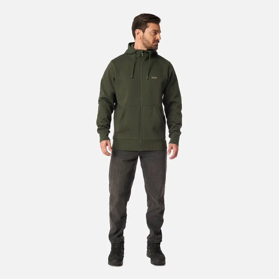Polerón Lippi Ulmo Full Zip Hoody Sweatshirt Hombre Verde Militar 6