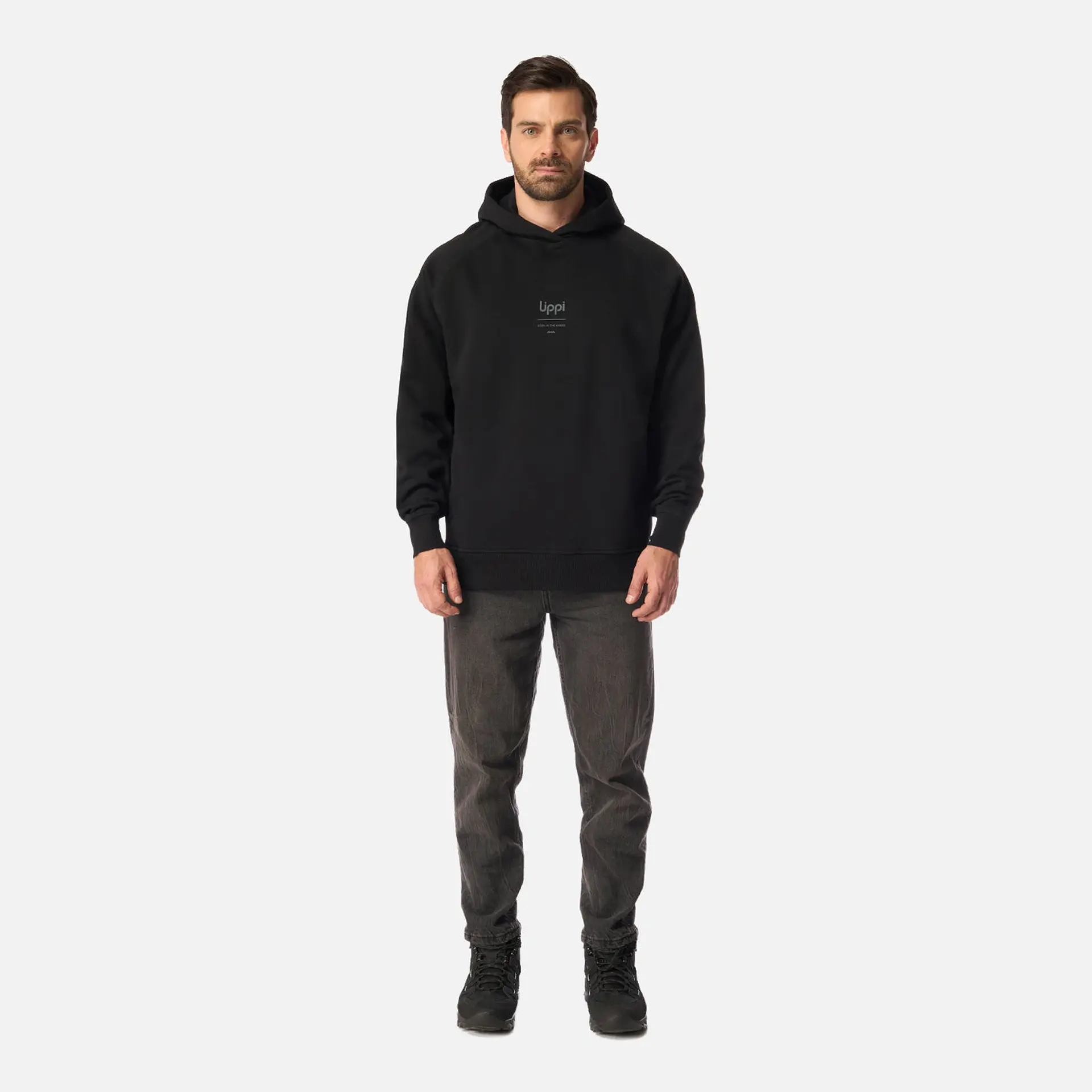 Polerón Lippi Ulmo Hoody Sweatshirt Hombre Negro 6
