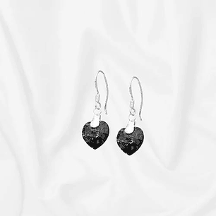 Aros corazón cristal swarovski negro