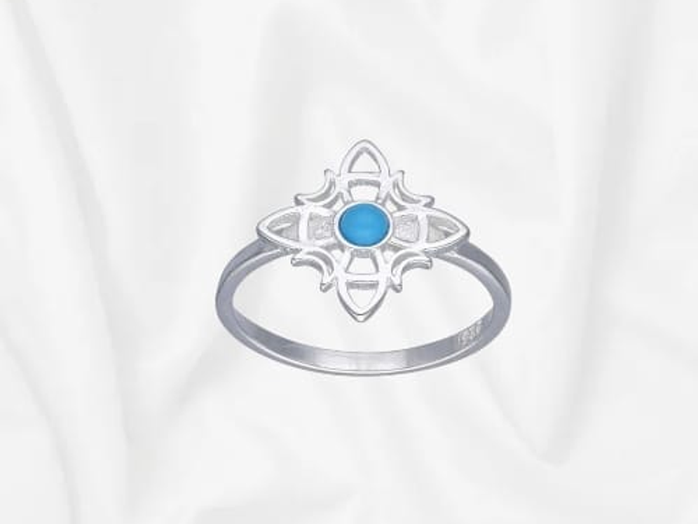 Anillo nudo de brujas turquesas  1