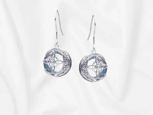 Aro nudo de brujas piedra luna swarovski tornasol 1