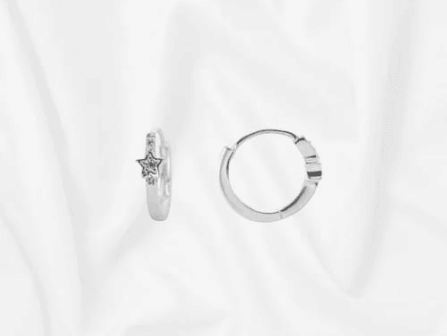 Argollas huggies estrella con circon 1