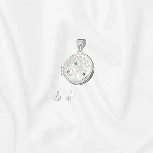 Colgante relicario árbol de la vida multicolor