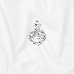 Colgante Relicario Corazón Calado