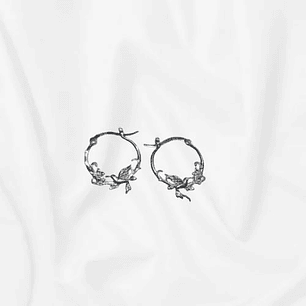 Argollas flores colibrí