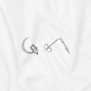 Aros media luna pareja de gatos