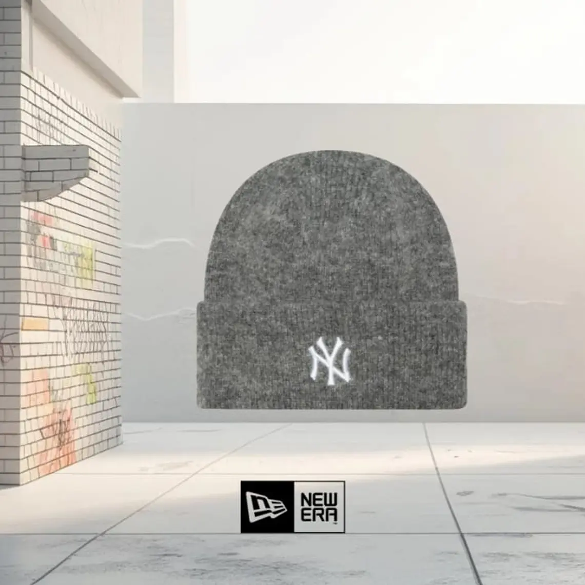 Beanie New York Yankees MLB Wide Cuff Grey Woman NEW ERA 1
