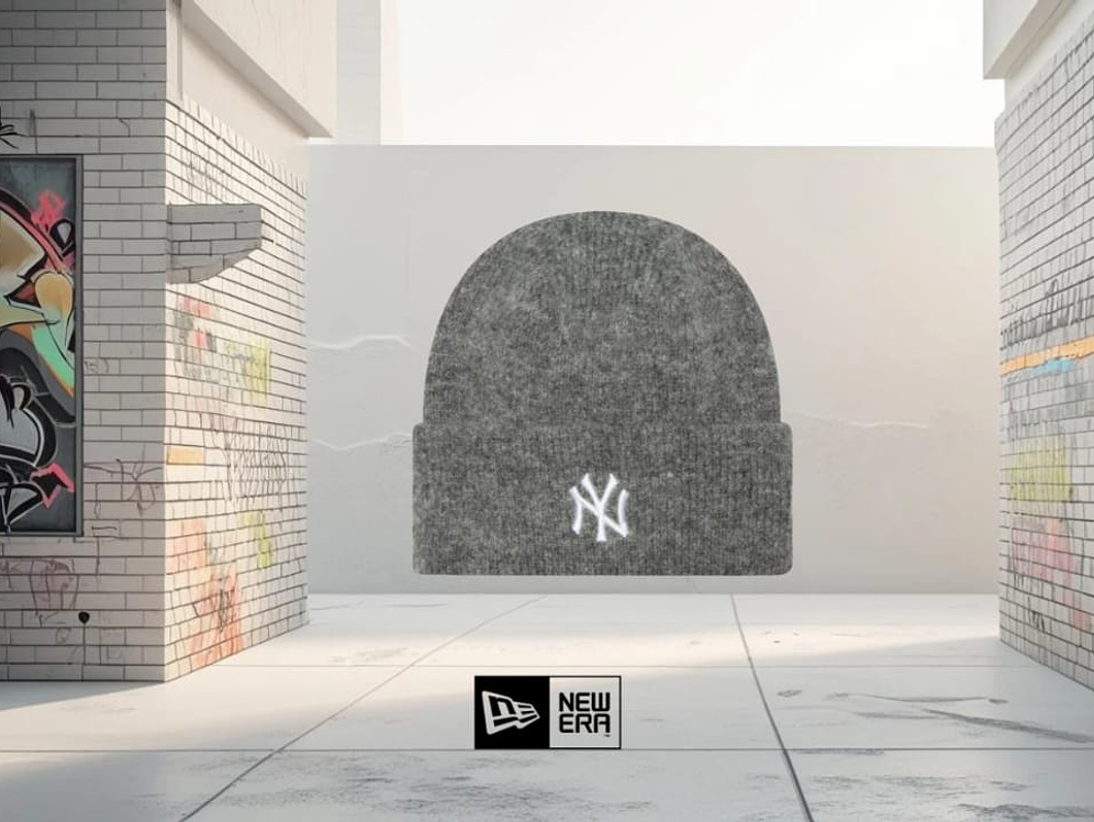 Beanie New York Yankees MLB Wide Cuff Grey Woman NEW ERA 1