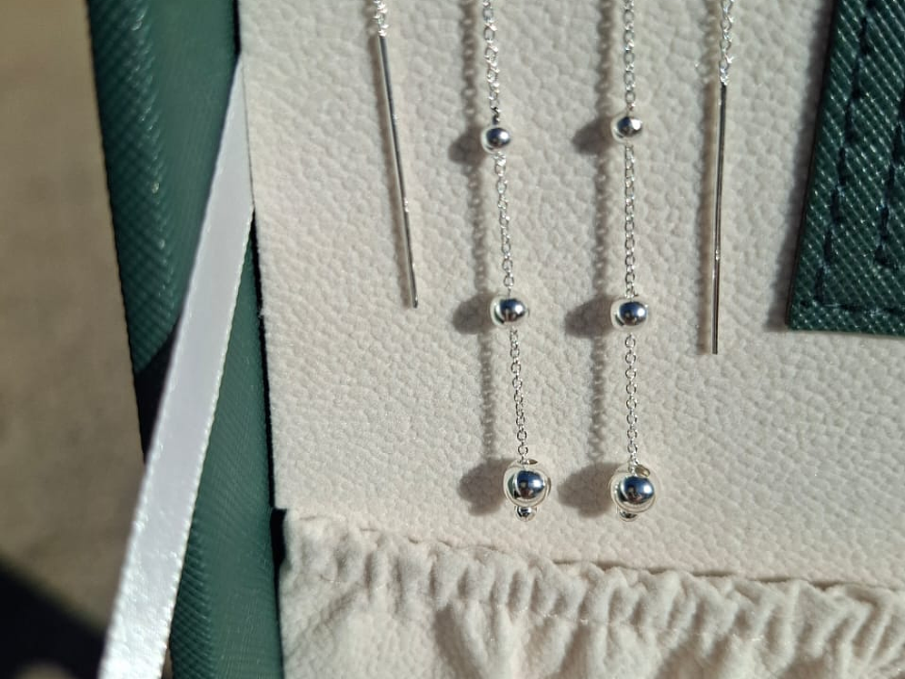 Aros Modelo Cadena con Esferas. 2