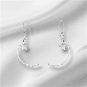 Aros Estilo Arco Martillado con Estrella.