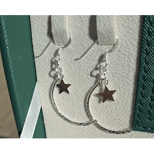 Aros Estilo Arco Martillado con Estrella.