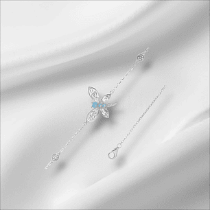 Pulsera Diseño De Libelula con Opalo y circones.