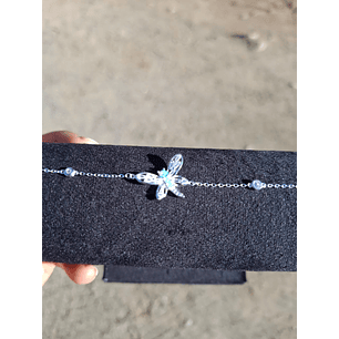 Pulsera Diseño De Libelula con Opalo y circones.