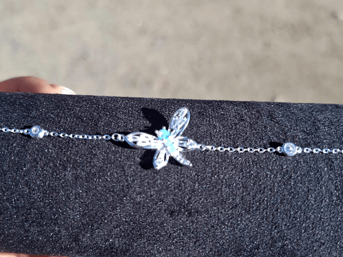 Pulsera Diseño De Libelula con Opalo y circones. 2