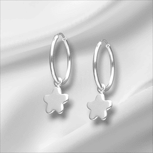 Aros Argolla Flor 18mm.