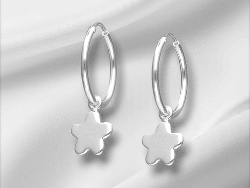 Aros Argolla Flor 18mm. 1