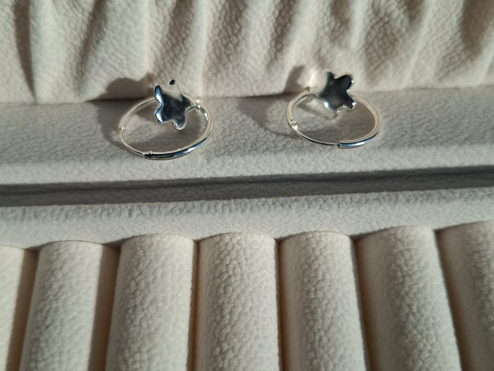 Aros Argolla Flor 18mm. 2