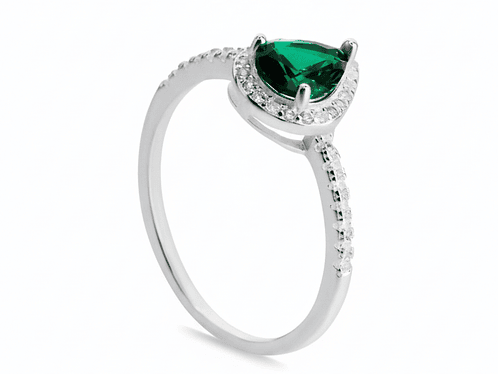 Anillo Gota Esmeralda con Microcircones  2