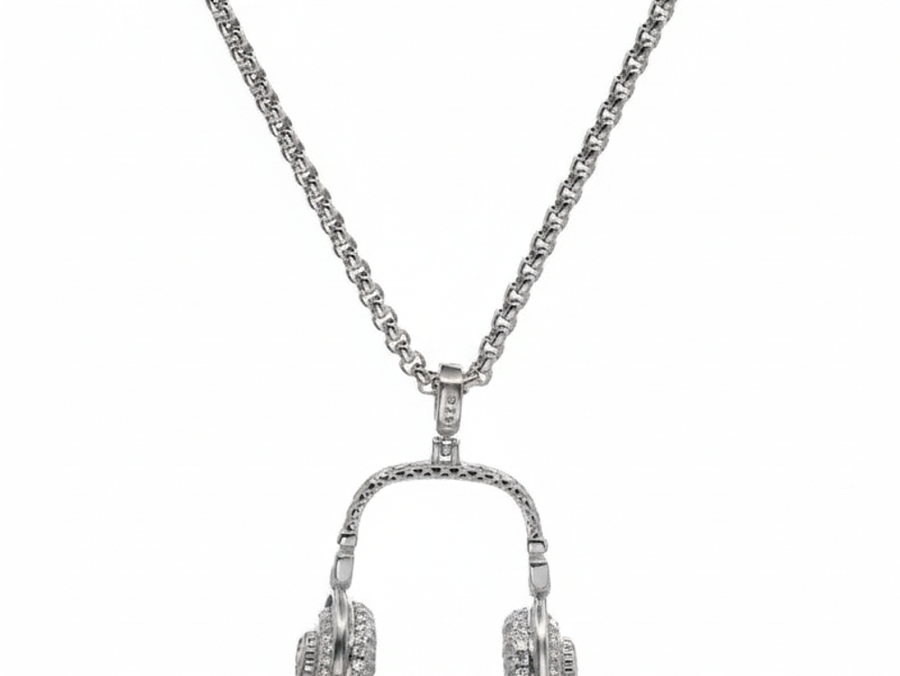 Collar Diseño Audífonos con Circones  1