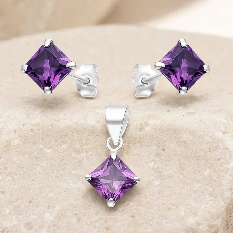 Conjunto Rombo Circon Amatista  1
