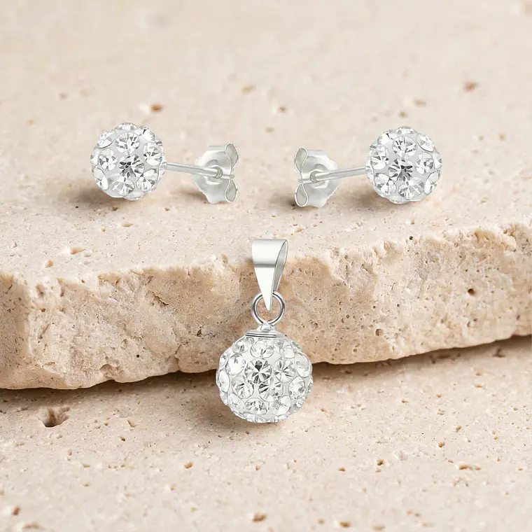 Conjunto Esferas Strass 1