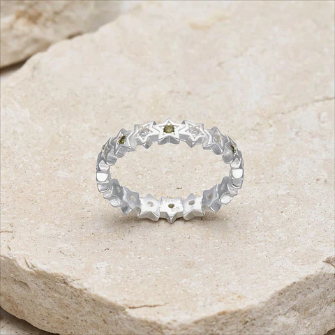 Anillo Estrellas Circones Verde Oliva 