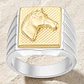 Anillo sello circones caballo en oro T22 - Miniatura 1