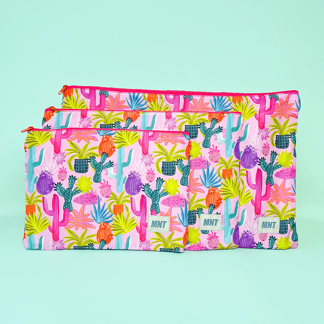 Kit Bolsas Viajeras Pink Cactus (Bolsa Viajera Pequeña Pink Cactus GRATIS)