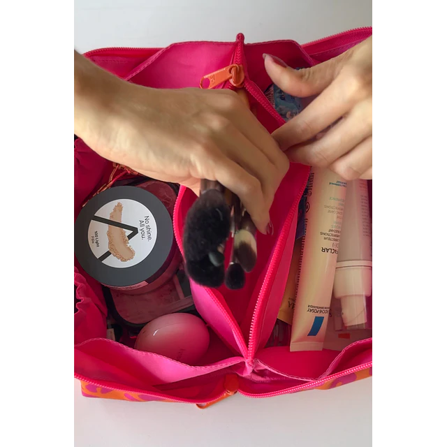 Cosmetiquera Rombo Orange Leopard