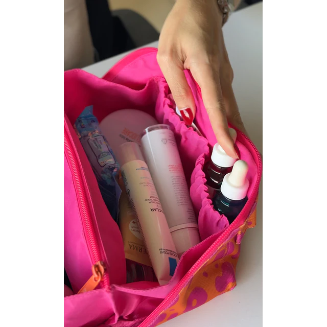 Cosmetiquera Rombo Orange Leopard