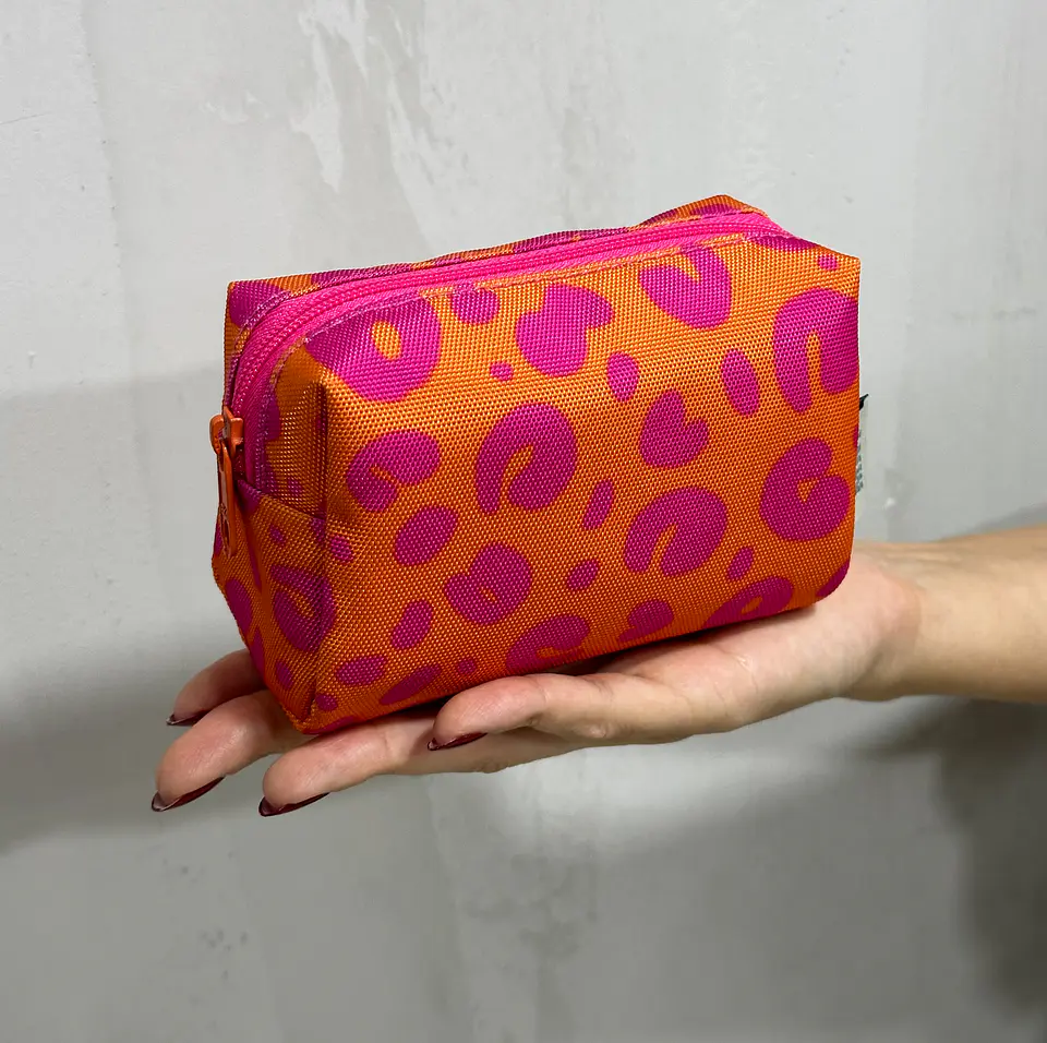 Cosmetiquera Mini Orange Leopard 3