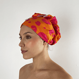 Turbante / toalla para el pelo Orange Leopard