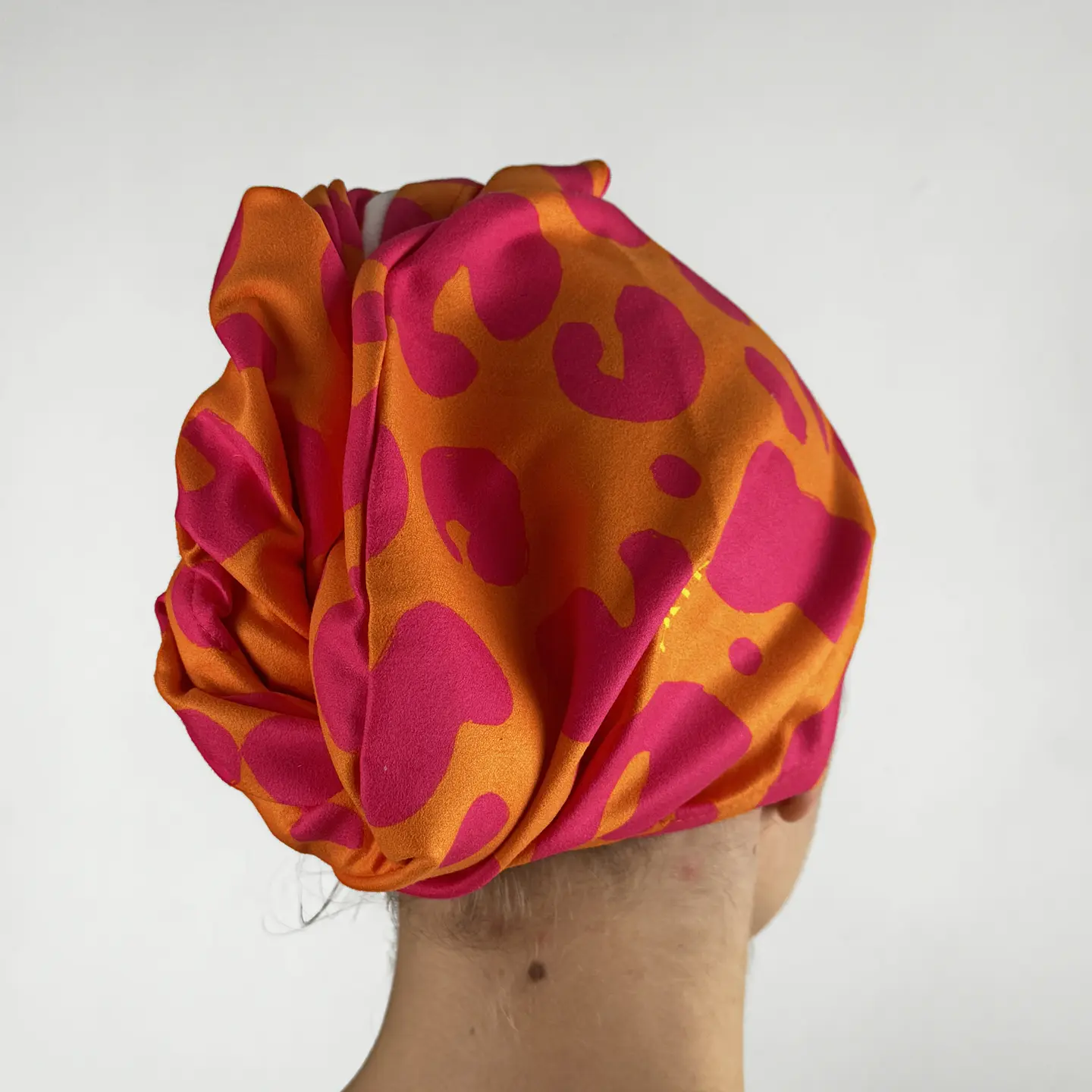 Turbante / toalla para el pelo Orange Leopard 3