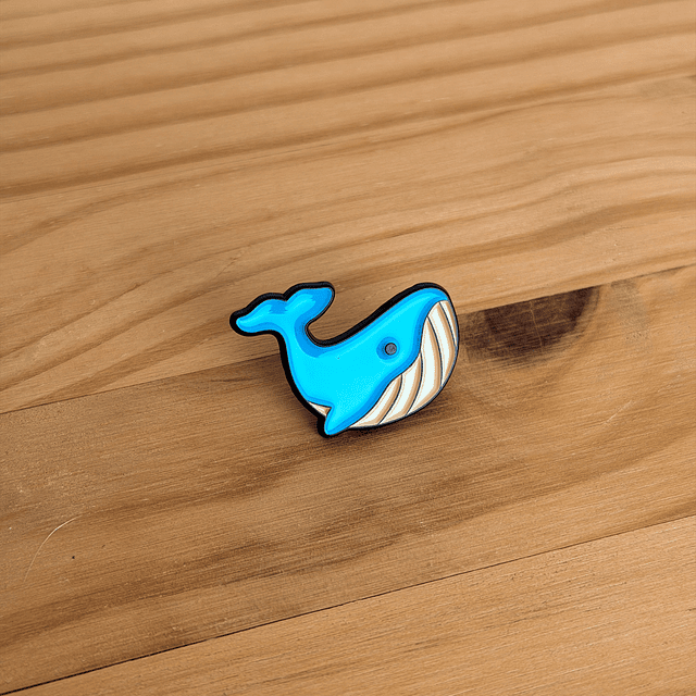 Pin metálico ballena caricatura