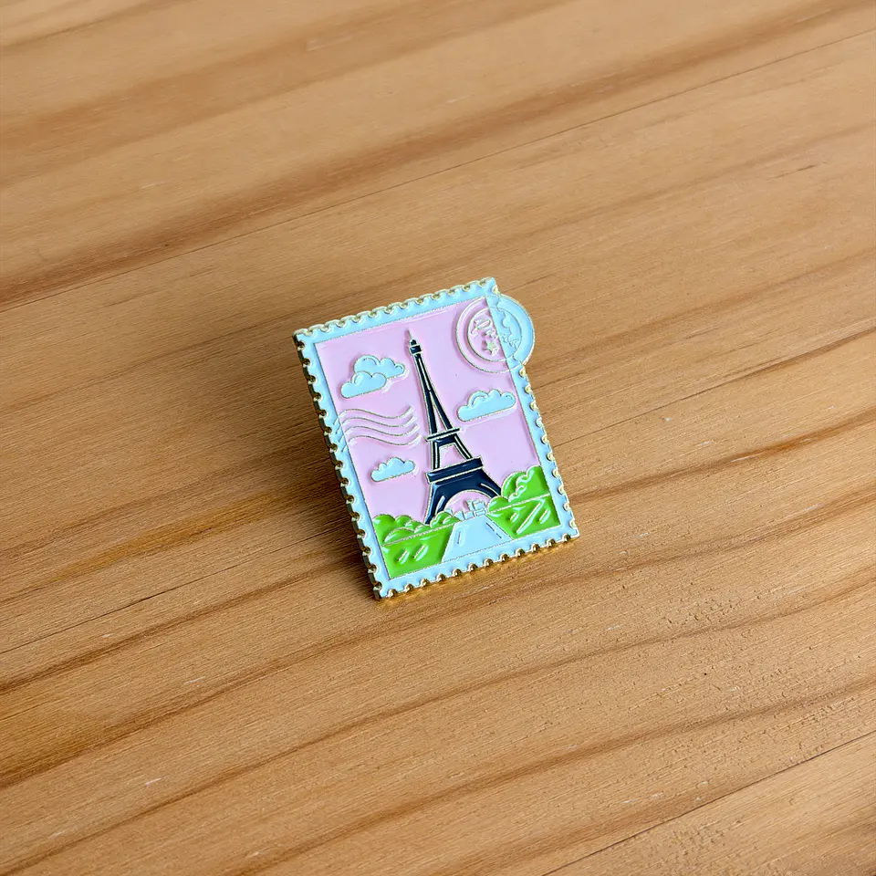 Pin Metálico París Postal 1