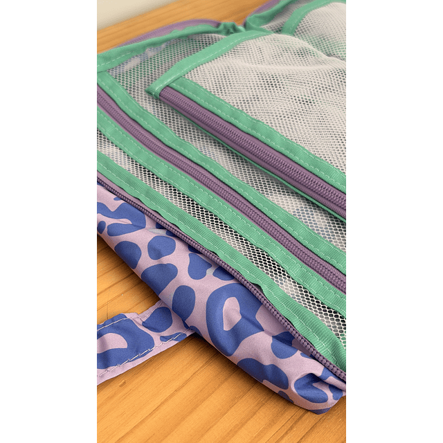 Organizador Múltiple Light Leopardo Lila