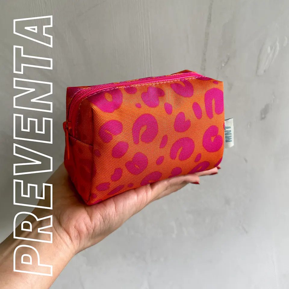 Cosmetiquera Mini Orange Leopard 1