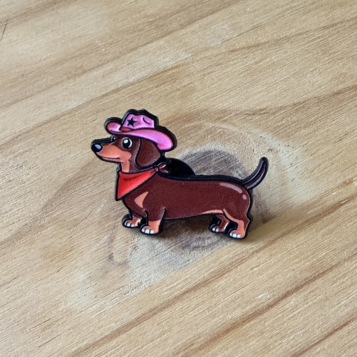Pin Metálico Perro Salchicha con Sombrero 1
