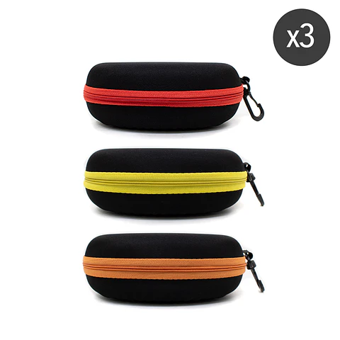 X3 Estuches Rígidos Para Lentes Gafas Anteojos Negro Color