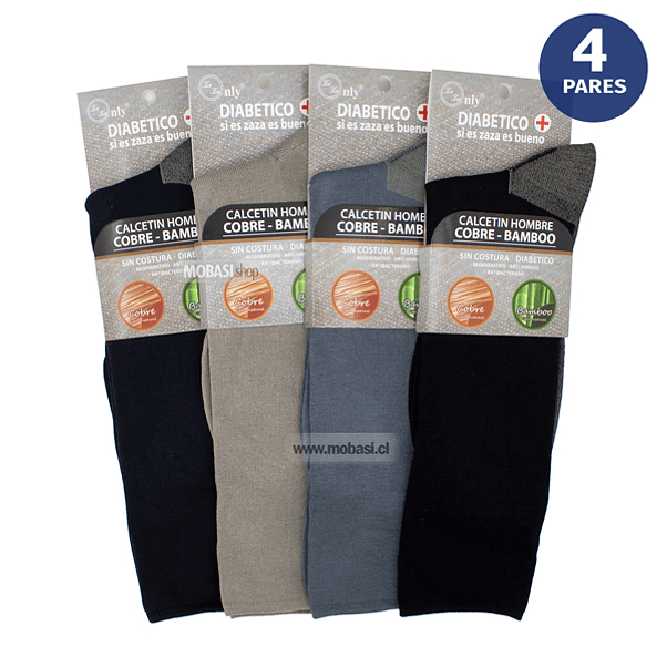 x4 Calcetín Bambú +COBRE Ejecutivo - Sin costura 2